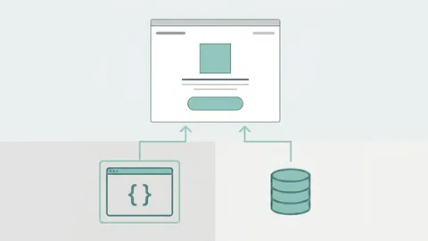 Diagrama mostrando un frontend conectado por separado a un backend de código y una base de datos mediante flechas